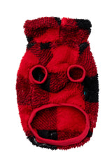 Checkered Teddy Sweater - Red