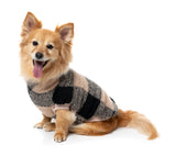 Checkered Teddy Sweater - Black/Beige