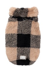 Checkered Teddy Sweater - Black/Beige
