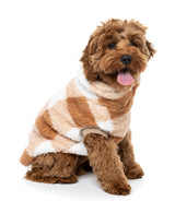 Checkered Teddy Sweater - Tan