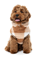 Checkered Teddy Sweater - Tan