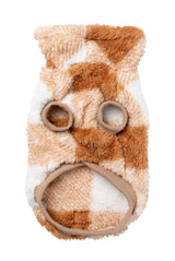 Checkered Teddy Sweater - Tan
