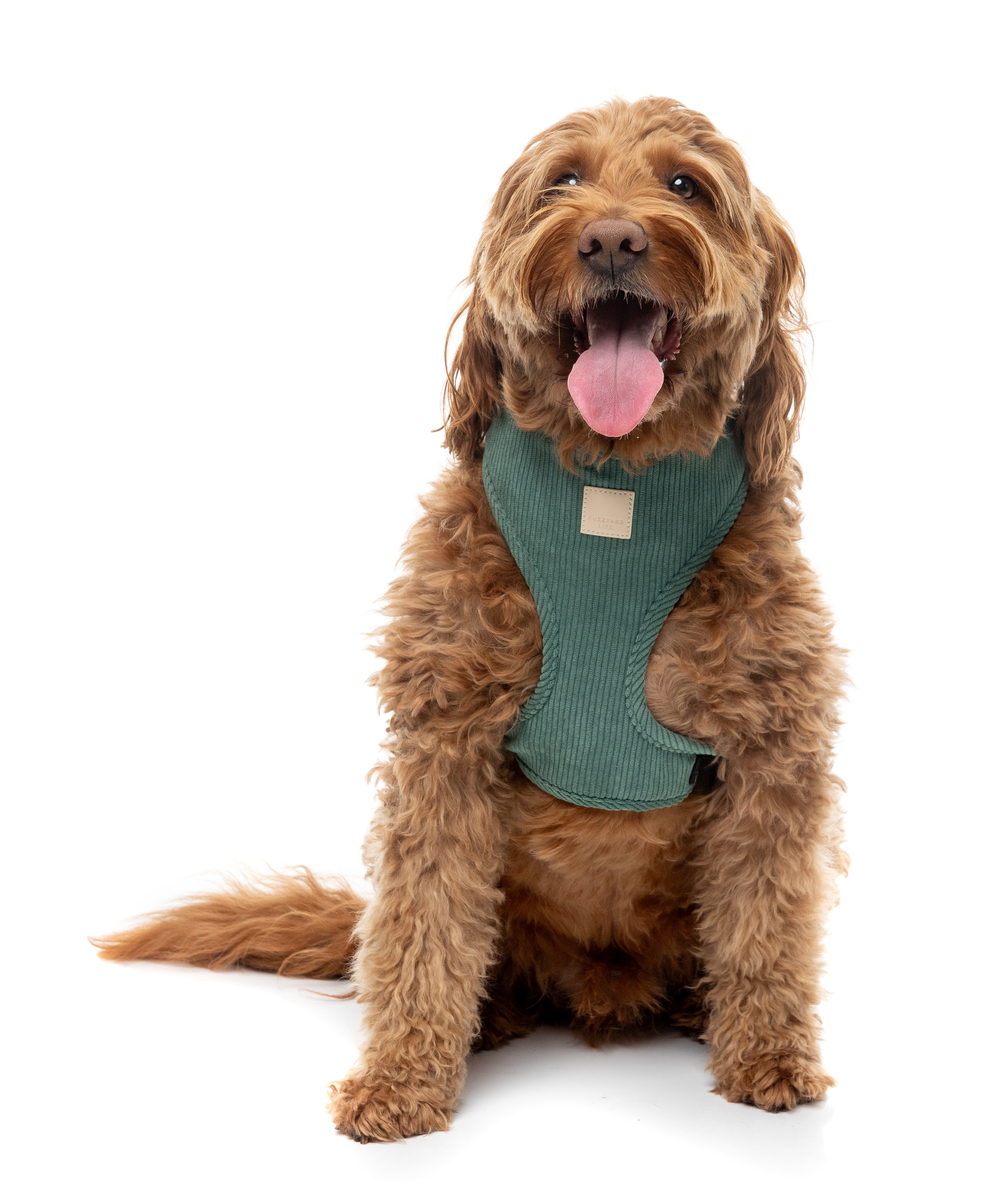FuzzYard Life Corduroy Step In Harness - Myrtle Green