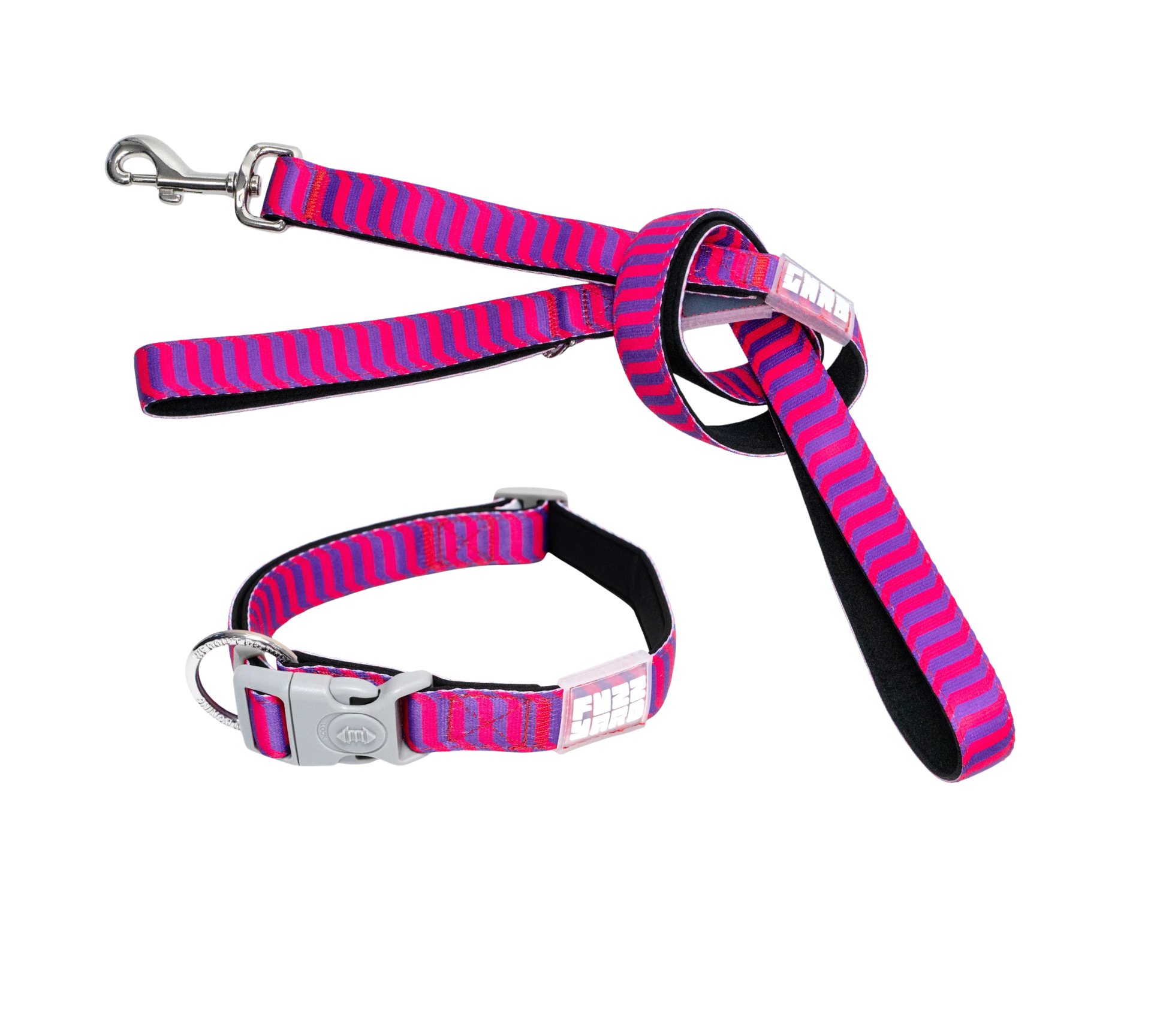Collar + Lead Walking Set - Vaporwave Berry