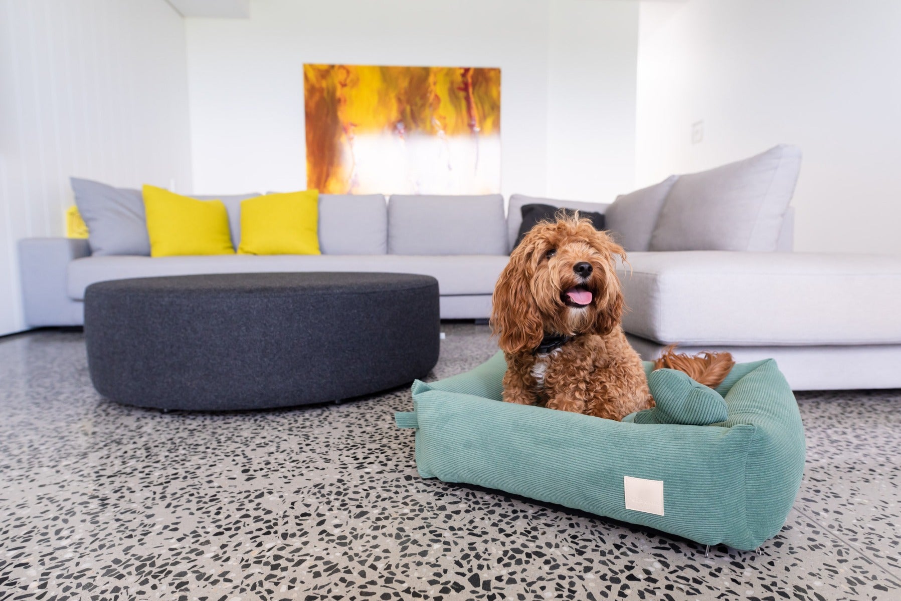 Corduroy Pet Bed - Myrtle Green - FuzzYard Life Bed