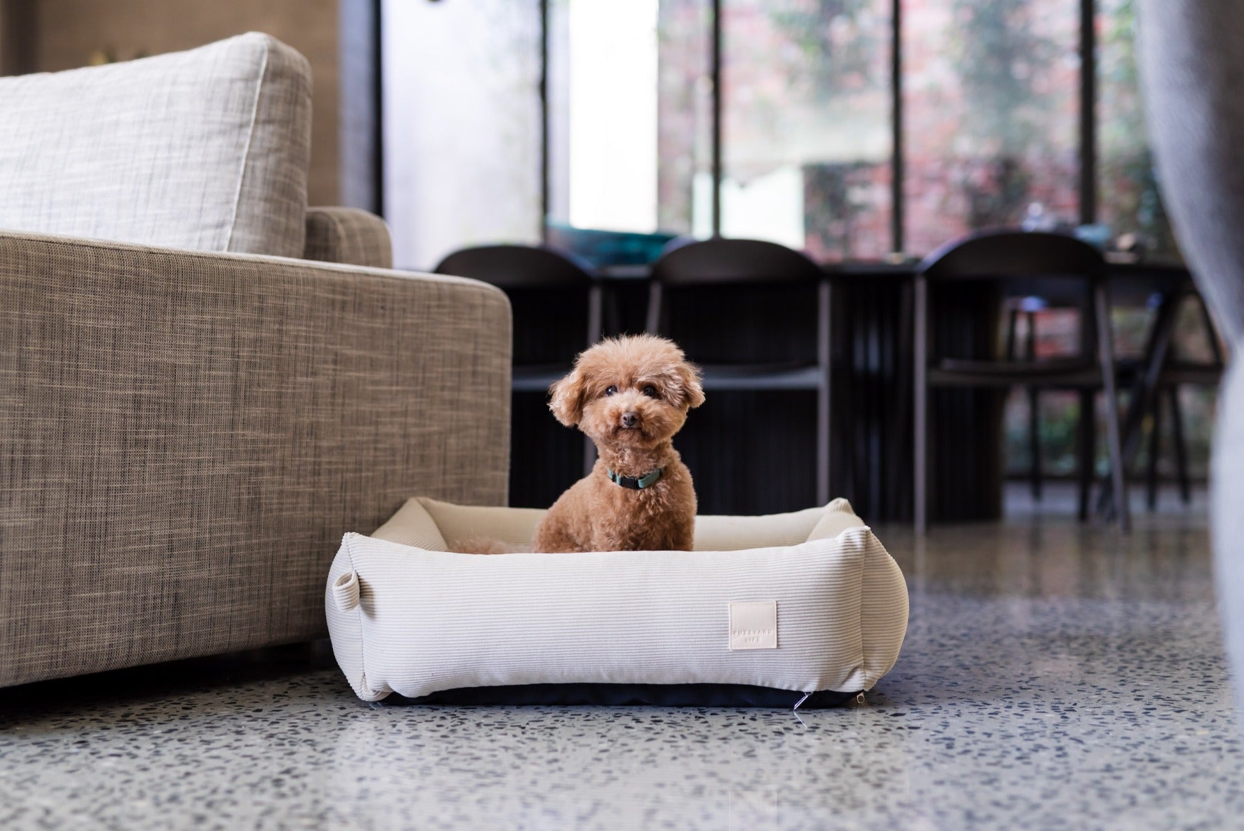 FuzzYard Life Pet Bed - Corduroy Bed - Sandstone