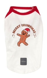 Merry Crumbmas - Christmas Pet T-shirt by FuzzYard