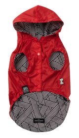 Flipside Raincoat - Red/Black/White by FuzzYard