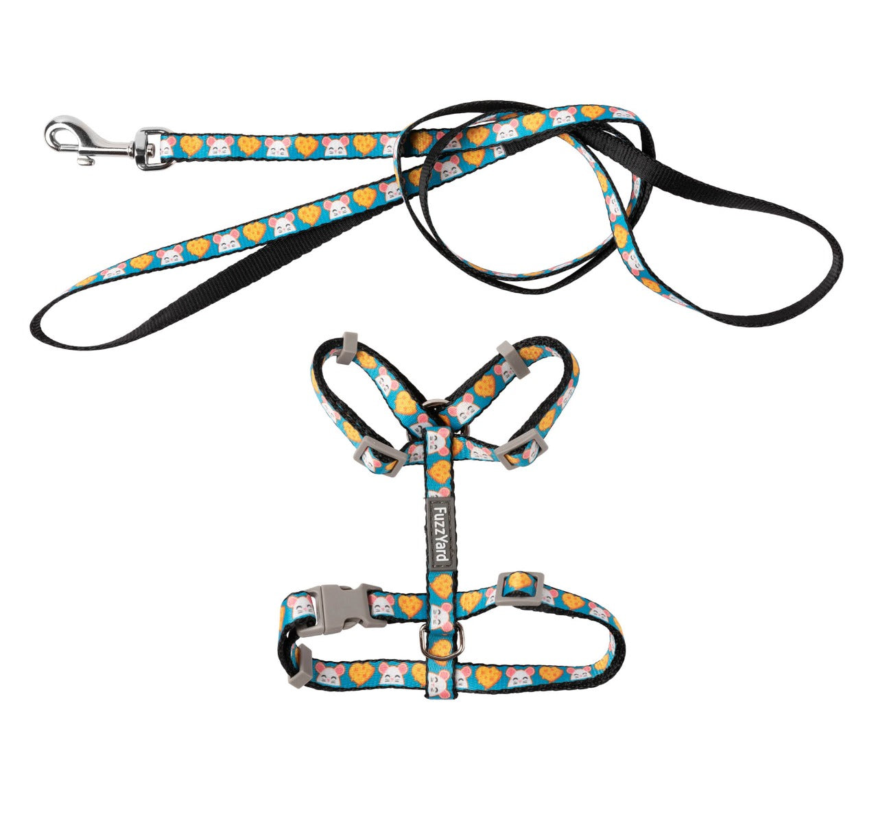 Cheesy Hearts - Cat Walking Set by FuzzYard