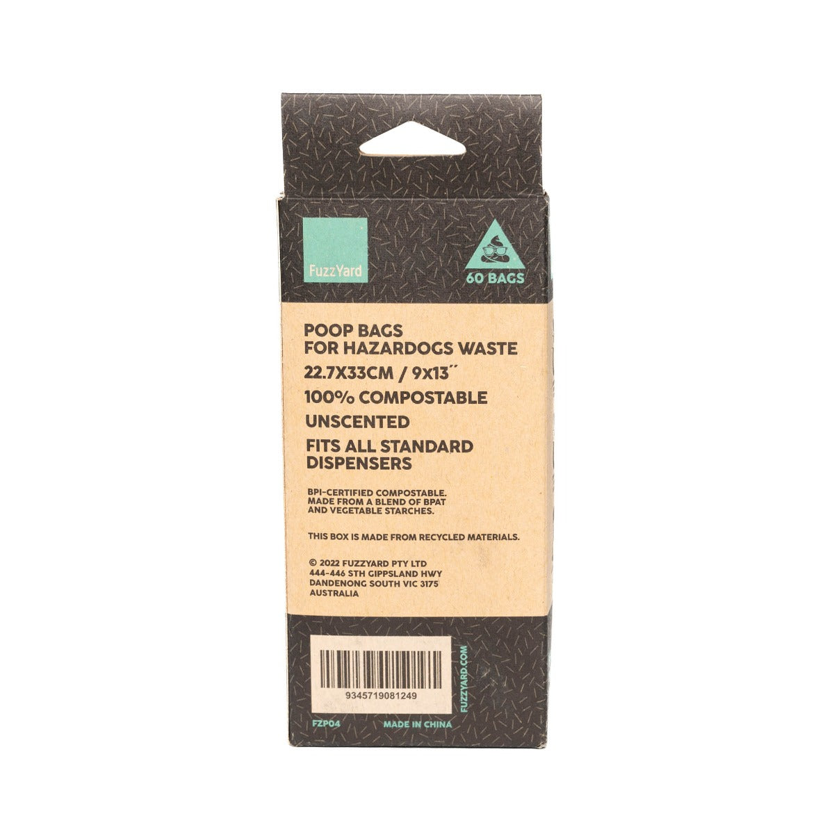 BPI-Certified Compostable Poop Bags - 4 Rolls Per Box (60 Bags) by FuzzYard