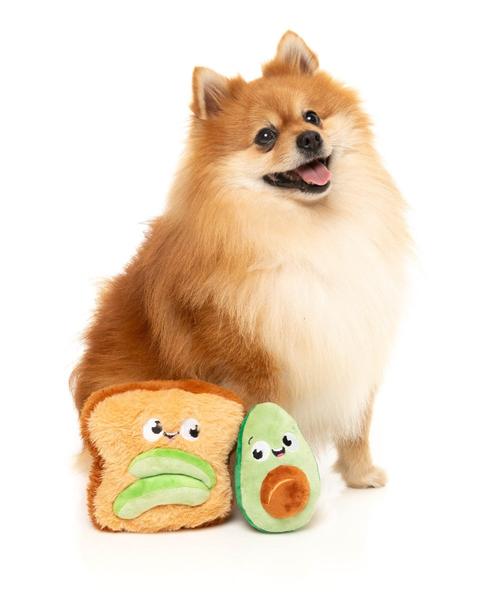 Avocado & Toast 2PK - Dog Toy by FuzzYard